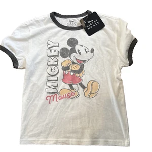 Mickey Mouse Tshirt M Juniors Shirt Disney NWT Retro Style Soft NWT - Picture 1 of 6
