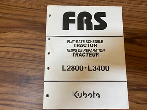 Kubota FRS FLat Rate Schedule L2800 L3400 - Picture 1 of 2