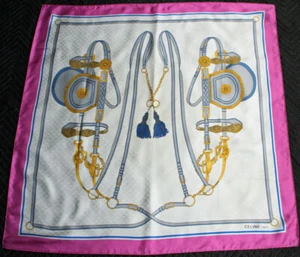 CELINE Bridles & Tassels Equestrian Theme Silk Jacquard Scarf   - Picture 1 of 7