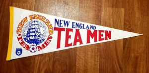 VTG 1970's NEW ENGLAND TEA MEN Full Size Pennant 12"x30" NASL Soccer UNCIRULATED - Picture 1 of 3