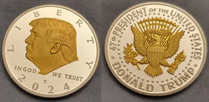 Donald Trump Silver Gold Coin US President MAGA White House Americana 2024 USA - Picture 1 of 19