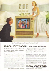 1955 RCA Victor Color TV Print Ad, television, Big Color, New Director 21 Tuxedo - Picture 1 of 1