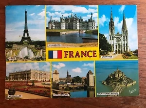 France Paris Chambord Chartres Versailles, more Postcard Stamped and Posted 1989 - Picture 1 of 3