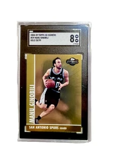 2008-09 Topps Chrome Co-Signers #39 Manu Ginobili Gold 20/99 Spurs HOF SGC 8 - Picture 1 of 2