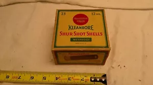 VINTAGE SHOTGUN SHELLS EMPTY BOX ADVERTISING REMINGTON KLEANBORE 12GA AMMO - Picture 1 of 7