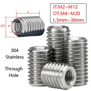Adaptador de rosca de inserción de funda 304 manguitos reductores roscados de acero inoxidable M2 ~ M20 - Imagen 1 de 115