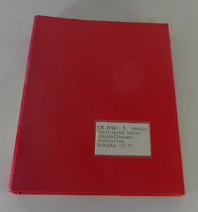 Manual de Taller Citroën Cx Datos Técnicos, Ajustes, Control Aprox. 1979 - Imagen 1 de 6