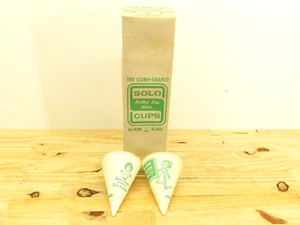 Vintage Solo 100 Cone Safety Cups No 42r 4.5 oz Rolled Rim Water Cups - Picture 1 of 4