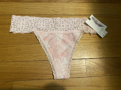 Tanga de encaje rosa Jessica Simpson, para mujer talla S, ropa interior, bragas Foto 1 de 2