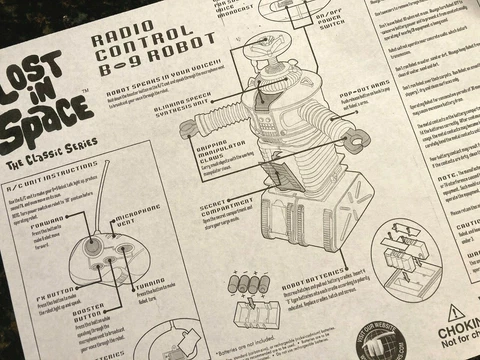 Instruction Sheet - Lost In Space TrendMasters Remote Control B-9 Robot 24" Tall Cover