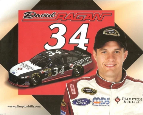 2014 DAVID RAGAN "PLIMPTON AND HILLS" #34 NASCAR SPRINT CUP SERIES POSTCARD Cover