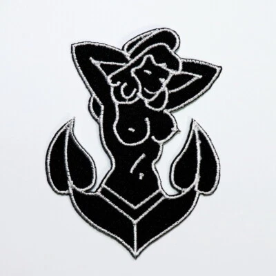 Anchor Artwork patch Sexy Lady Navy sailor Emblem for DIY Iron on Clothes Jacket - Image 1 of 4