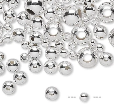 1 Troy Ounce Sterling Silver Seamless-Look 2- 5mm Bead Mix of 525-540 Beads * - Image 1 of 3