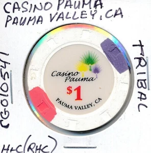 $1 CALIFORNIA CASINO CHIP CASINO PAUMA PAUMA VALLEY TRIBAL H&C(RHC) #CG010541 - Picture 1 of 2