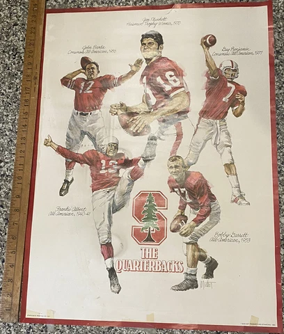 Vintage 1980 Stanford THE QUARTERBACKS Jim Plunkett John Brodie 24” X 18” Poster Cover