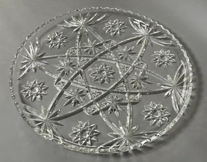 Anchor Hocking Prescut Clear 13 1/2" Cupped Edge Torte Plate Platter - Picture 1 of 16