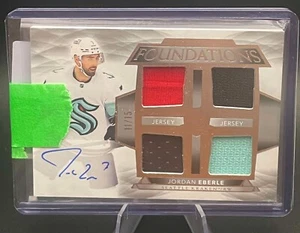 2021 Ud THE CUP Jordan Eberle FOUNDATIONS QUAD JERSEY PATCH AUTO /15 - Picture 1 of 1
