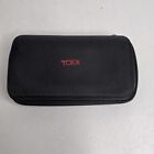 TUMI for Delta Small Black Zip Pouch Hard Sided Travel Toiletry Bag Amenity
