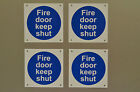 FIRE DOOR KEEP SHUT *pack of 4* safety emergency exit signs stickers 100x100mm