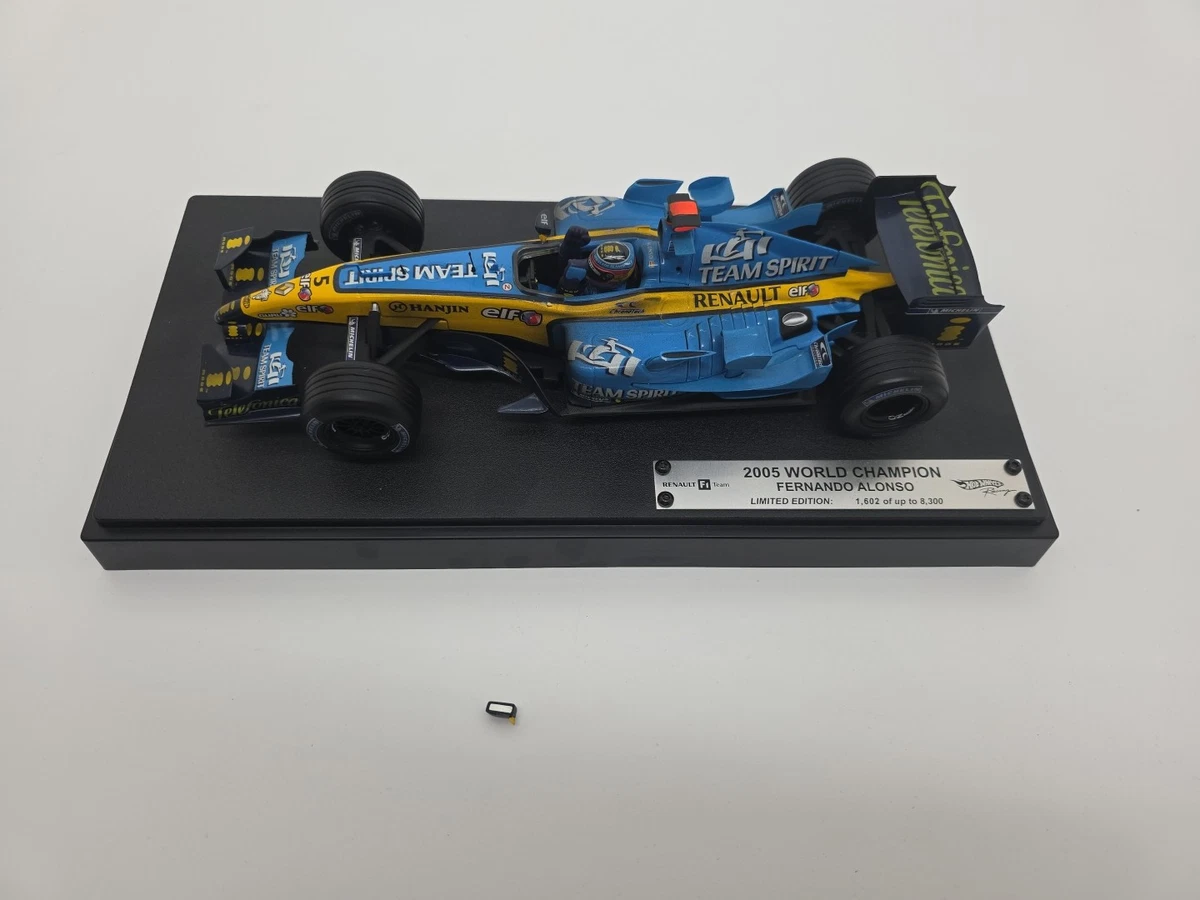 Hot Wheels Fernando Alonso 1:18 Scale Diecast Formula 1 Cars for