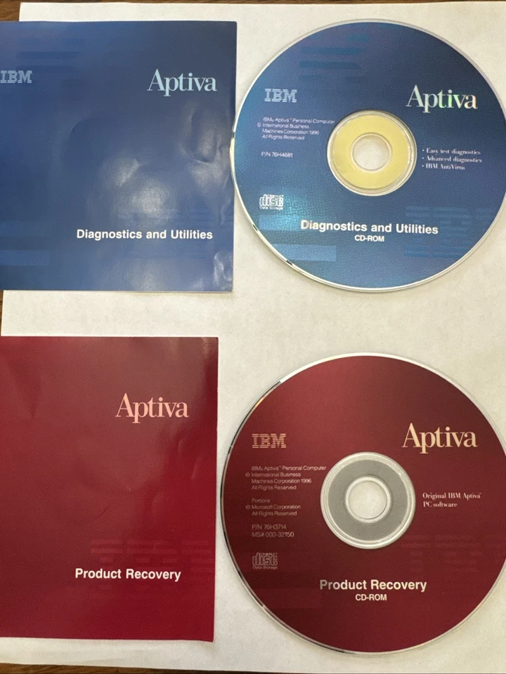 Vintage IBM Aptiva Product Recovery &  Applications [CD ROM Discs] 1996 - Image 1 of 1