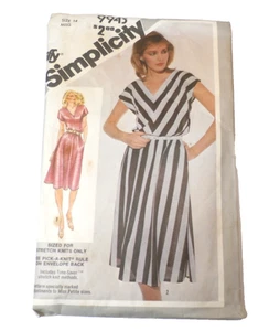 Vestido tejido costura vintage patrón simplicity Jiffy # 9943 talla 14 Miss - corte - Imagen 1 de 2