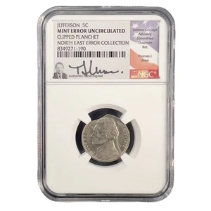 Jefferson Nickel “Clipped Planchet” North East Error Collection Uram Signed NGC - Picture 1 of 2