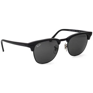Ray-Ban Sunglasses RB 3016 Clubmaster 1305/B1 Polished Black Square Italy 49 mm - Picture 1 of 5