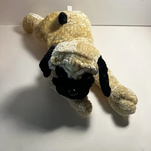 Pug Plush Texas Six Flags Black Mask Face Laying Med Dog 18” - Picture 1 of 5