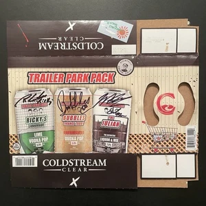Caja de licor firmada con autógrafo Trailer Park Boys Ricky Julian Bubbles PRUEBA - Imagen 1 de 8