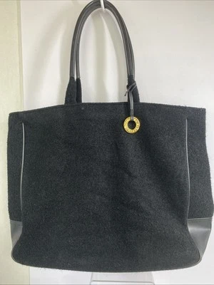 Bolso de Mano Givenchy Parfums Grande Negro Lana e Imitación Cuero Forro Rosa Foto 1 de 4