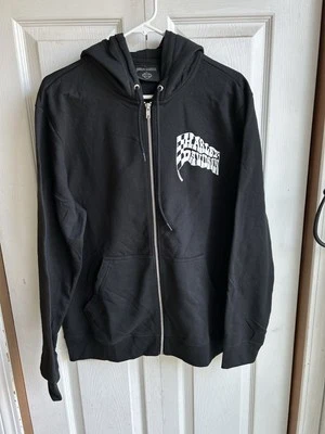 NEW Harley Davidson Black Finish Line Full Zip Hoodie Shield Motorcycle Sz Large - Image 1 of 4