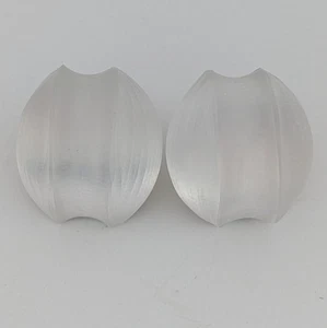 Alexis Bittar Frosted Opalite White Lucite Button Stud Earrings Pierced - Picture 1 of 19