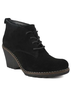 BCBGENERATION Womens Black Lambert Almond Toe Wedge Lace-Up Leather Booties 11 M - Image 1 of 4