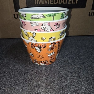 Disney Store Winnie the Pooh Piglet Tigger Melamine Bowl set of 4 Japan - Picture 1 of 7