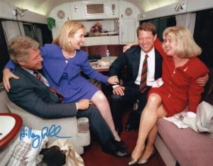 Hillary Clinton Signed Autograph 11x14 Photo w/ President Bill Clinton & Al Gore - Picture 1 of 2