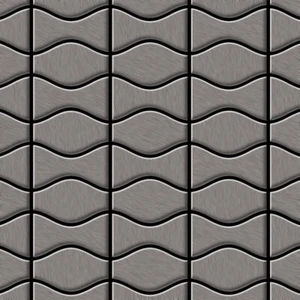 Mosaico azulejo macizo metal titanio cepillado gris 1,6 mm Kismet & Karma-Ti-SB - Imagen 1 de 5