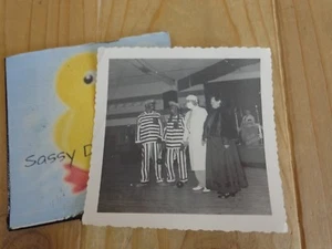 Vintage Photographic Image 1954 HALLOWEEN COSTUMES Doctor Nurse Prison Inmates - Picture 1 of 1