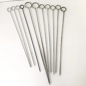 Vtg Androck Stainless Steel Skewers Shish Kebab Grill BBQ 17" Set Of 11 13-17” - Bild 1 von 5