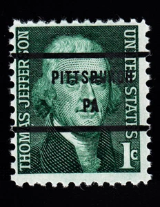 1278c Thomas Jefferson 1c Bureau Precancel “Pittsburgh PA” PSS-81 MNH OG - Picture 1 of 1