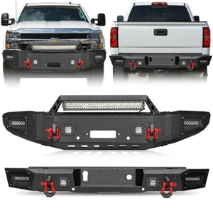 Front/Rear Bumper For 15-19 Chevy Silverado 2500/3500 HD w/Winch Plate & Lights - Picture 1 of 15