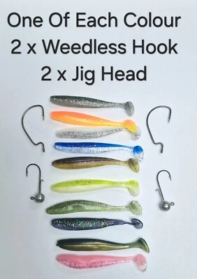 Shad Paddle Tail Soft Lures 5cm 7cm 9cm with Hook Options Weedless or Jig Head - Image 1 of 4