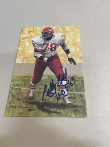 KANSAS CITY CHIEFS Bobby Bell #78 SIGNIERT TOR LINE KUNSTKARTE HOF 1983 - Bild 1 von 1