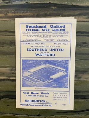 Southend United v Watford, Division 3 South, 1957/58 - Image 1 of 3