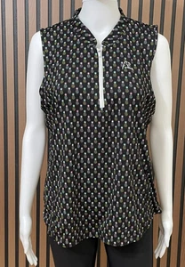 Camisa de golf Rhoback Azalea para mujer L negra túnica top 1/4 cremallera elástica - Imagen 1 de 8
