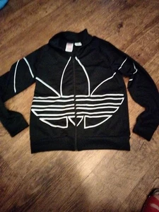 Boys Black Adidas Zip Up Sweatshirt Age 13-14 - Picture 1 of 3
