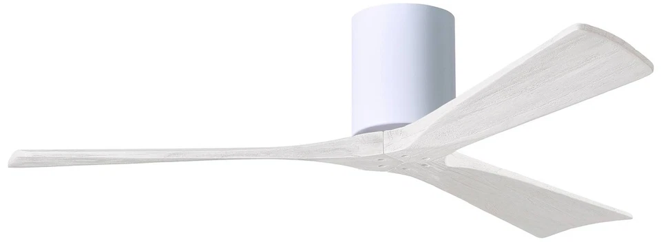 52" Matthews Irene 3H Gloss White and White Remote Hugger Ceiling Fan - Image 1 of 1