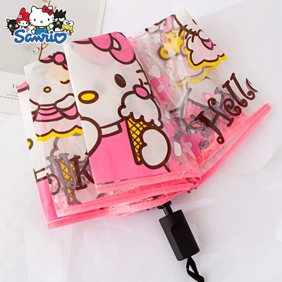 Paraguas Transparente Automático Dibujos Animados Plegable Paraguas Lindo Paraguas Infantil Foto 1 de 4