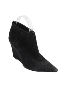 Narciso Rodriguez Mujer Gamuza Punta Cuña Botines Negros Talla 8.5 - Imagen 1 de 6