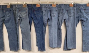 MENS LOT OF 21 LEVIS DENIM JEANS ALL 505 STYLE SOME DISTRESSED SIZES 30 TO 36 - Picture 1 of 23